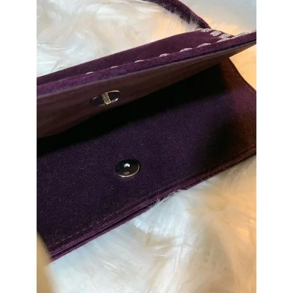 Victoria Secret Women’s Shoulder Velvet Bag Purple - Picture 5 of 6